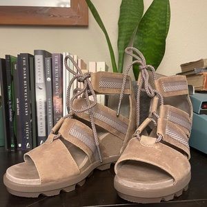 Tan Sorel Joanie II Wedge Sandal (size 8)